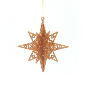 &Eacute;toile 3D &agrave; Paillettes Orange (12 pcs)