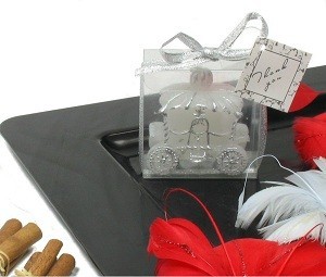 Bougie Carrosse de Mariage en Bo&icirc;te Cadeau (12 pcs)