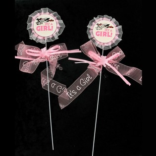 Pique pour G&acirc;teau de Naissance - It's a Girl (12 pcs)