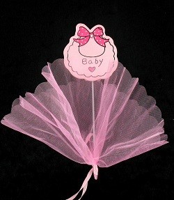 Pic d&eacute;coratif en tissu - Rose B&eacute;b&eacute; (12 pcs)