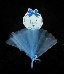 Pic d&eacute;coratif en tissu - Bleu b&eacute;b&eacute; (12 pcs)