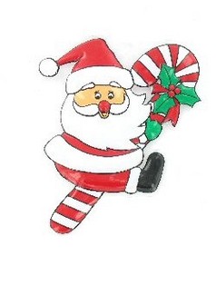 Plaque D&eacute;corative - P&egrave;re No&euml;l sur Sucre d'Orge (6 pcs)