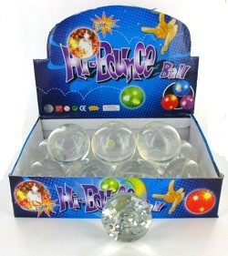 Balle Rebondissante Paillet&eacute;e - 6 cm (12 pcs)