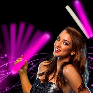B&acirc;ton Lumineux LED en Mousse ROSE - Party Stick - 24 pcs