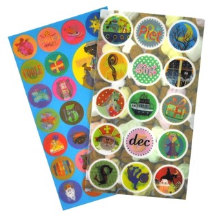 2 PLANCHES DE STICKERS ANIM&Eacute;S SAINT NICOLAS & PIET (11 pcs)