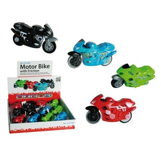 Moto &agrave; friction Gadget - 5 fonctions - Pr&eacute;sentoir (12 pi&egrave;ces)