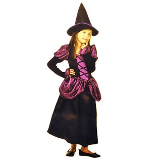 D&eacute;guisement de Sorci&egrave;re Noir/Violet pour Enfants - Taille L