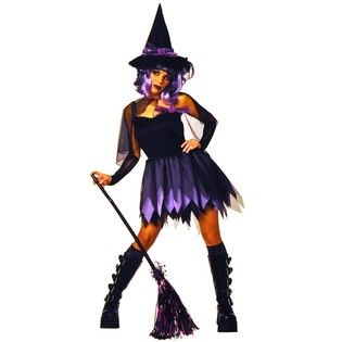COSTUME DE SORCI&Egrave;RE NOIR/VIOLET POUR ENFANTS - TAILLE 164