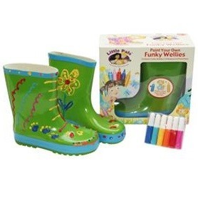 FUNKY WELLIES - BOTTES DE PLUIE &Agrave; COLORIER SOI-M&Ecirc;ME - VERT / TAILLE : 26