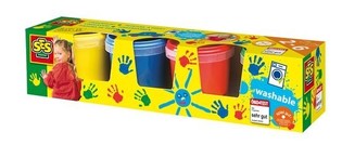 Peinture &agrave; doigts SES, Set 4x150ml (4 couleurs) (1 pce)