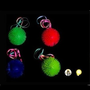 BALLES LUMINEUSES &Agrave; PICOTS LED POUR LE COU EN PR&Eacute;SENTOIR (12 pcs)
