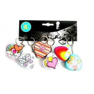 PORTE-CL&Eacute;S AVEC BO&Icirc;TE EN M&Eacute;TAL C&OElig;UR (12 pcs)