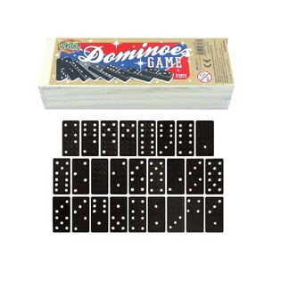 JEU DE DOMINO EN BO&Icirc;TE EN BOIS (12 pcs.)