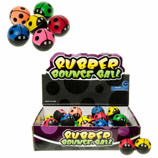 Balle Rebondissante Coccinelle &Oslash; 3,2 cm en Pr&eacute;sentoir (48 pcs)