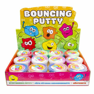 BOUNCING PUTTY - SMILEY EN PR&Eacute;SENTOIR (12 pi&egrave;ces)