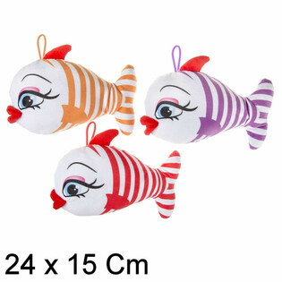 Poisson en Peluche Rigolo aux Grosses L&egrave;vres - 24 cm - Mix (12 pcs)