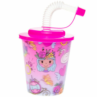 Gobelet Princesse pour Boissons et Glaces avec Paille (12 pi&egrave;ces)