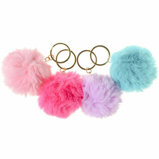 Porte-cl&eacute;s ronds en peluche (12 pi&egrave;ces)