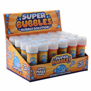AQUA FUN - BULLES DE SAVON, 60ML AVEC JEU DE PATIENCE EN PR&Eacute;SENTOIR (24 pcs)