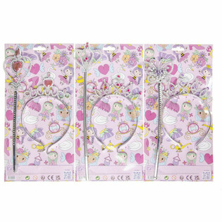 BAGUETTE DE PRINCESSE + DIAD&Egrave;ME SUR CARTE (12 pcs)