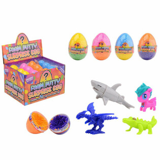 OEUF SURPRISE FOAM PUTTY - AVEC JOUET SURPRISE EN PR&Eacute;SENTOIR (24 pcs)