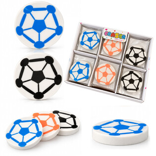 GOMME DE FOOTBALL EN PR&Eacute;SENTOIR (30 pcs)