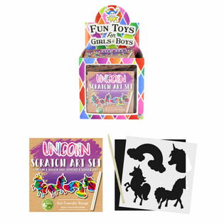 ECO FRIENDLY - Papier &agrave; Gratter Magique Licorne en Display (108 pcs)