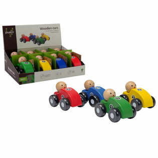 Voitures en Bois JOUECO - En Pr&eacute;sentoir (8 Pi&egrave;ces)