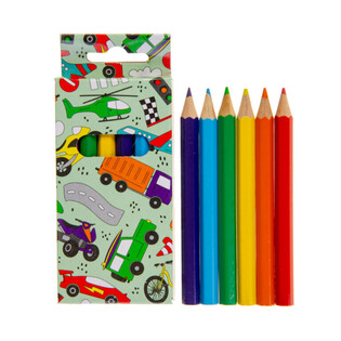 Set de 6 Crayons de Couleur - V&eacute;hicules (24 pcs)