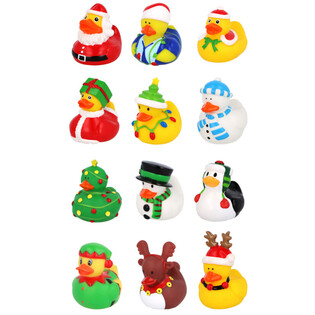 Mix Canards de Bain de No&euml;l 6cm (12 pi&egrave;ces) - Cadeaux Festifs