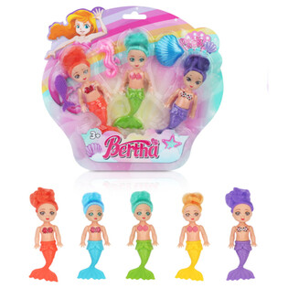 Ensemble de 3 Poup&eacute;es Sir&egrave;nes sur Carte (6 sets)