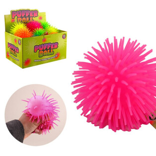 BALLE PUFFER - 9CM - COULEURS MIXTES - EN PR&Eacute;SENTOIR (24 pcs)