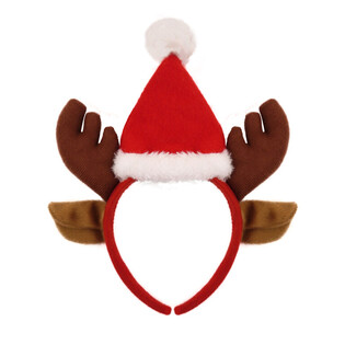SERRE-T&Ecirc;TE DE NO&Euml;L RENNE AVEC BONNET DE NO&Euml;L (48 pcs)
