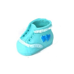 Topper de G&acirc;teau Naissance - Chaussure de B&eacute;b&eacute; Bleue (2 pcs)